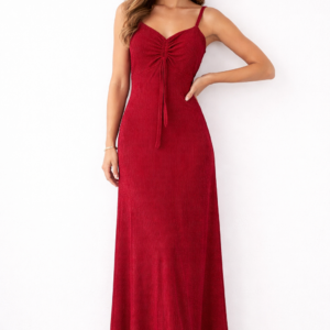 w0099 solid maroon maxi dress