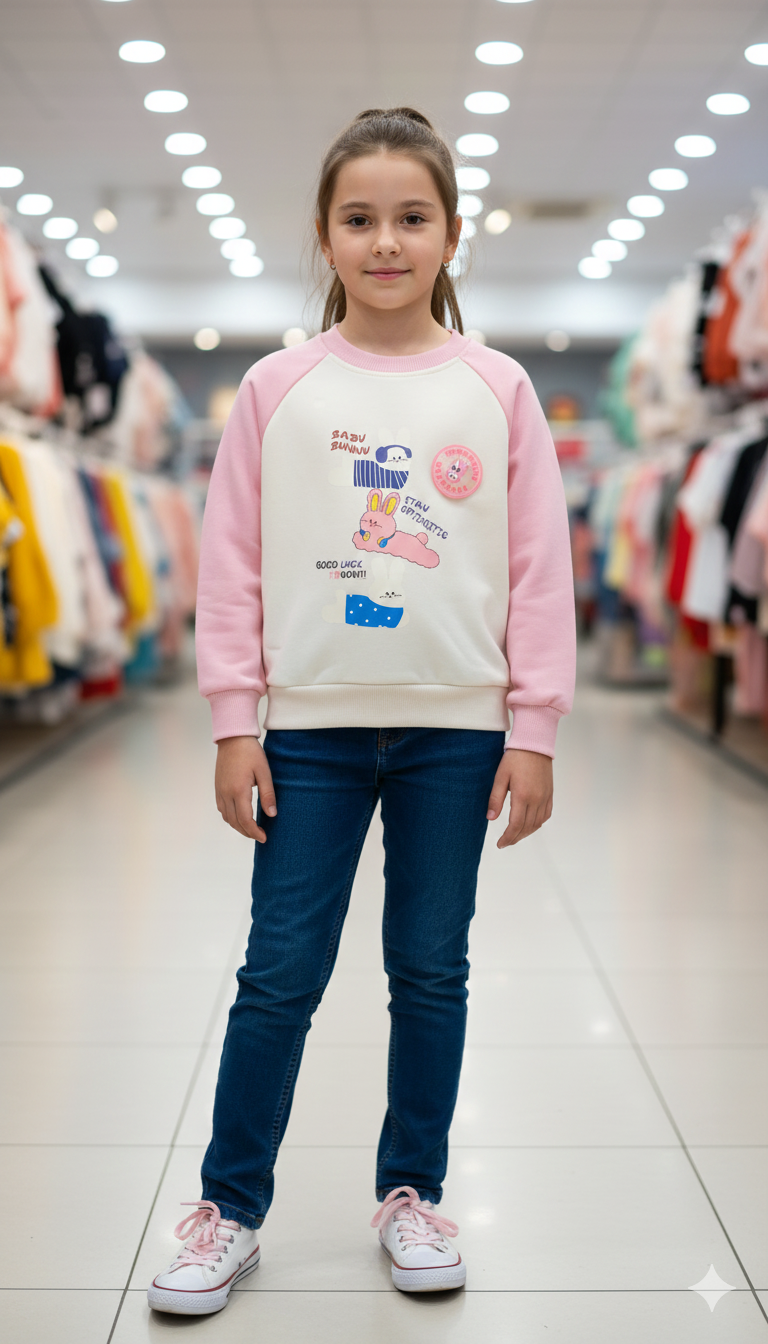 g0068 girls printed sweatshirt with sleeves g0068 girls printed sweatshirt with sleeves