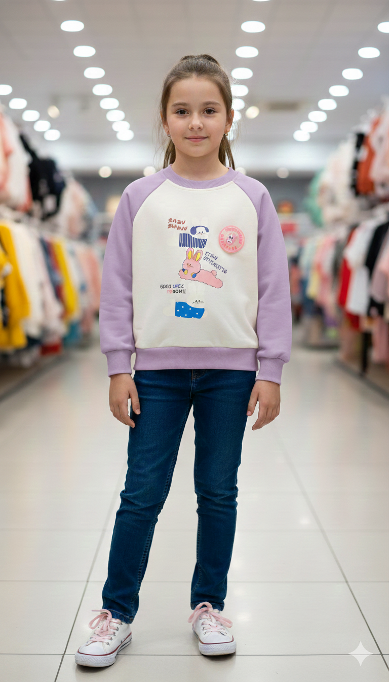 g0068 girls printed sweatshirt with sleeves g0068 girls printed sweatshirt with sleeves