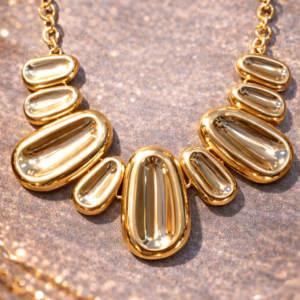 a0139 gold tone oval link necklace