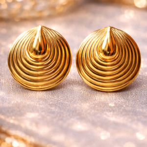 a0163 textured gold tone dome stud earrings