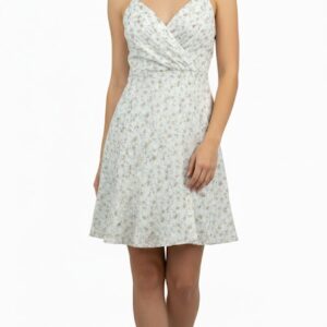 w0031 floral wrap style mini dress